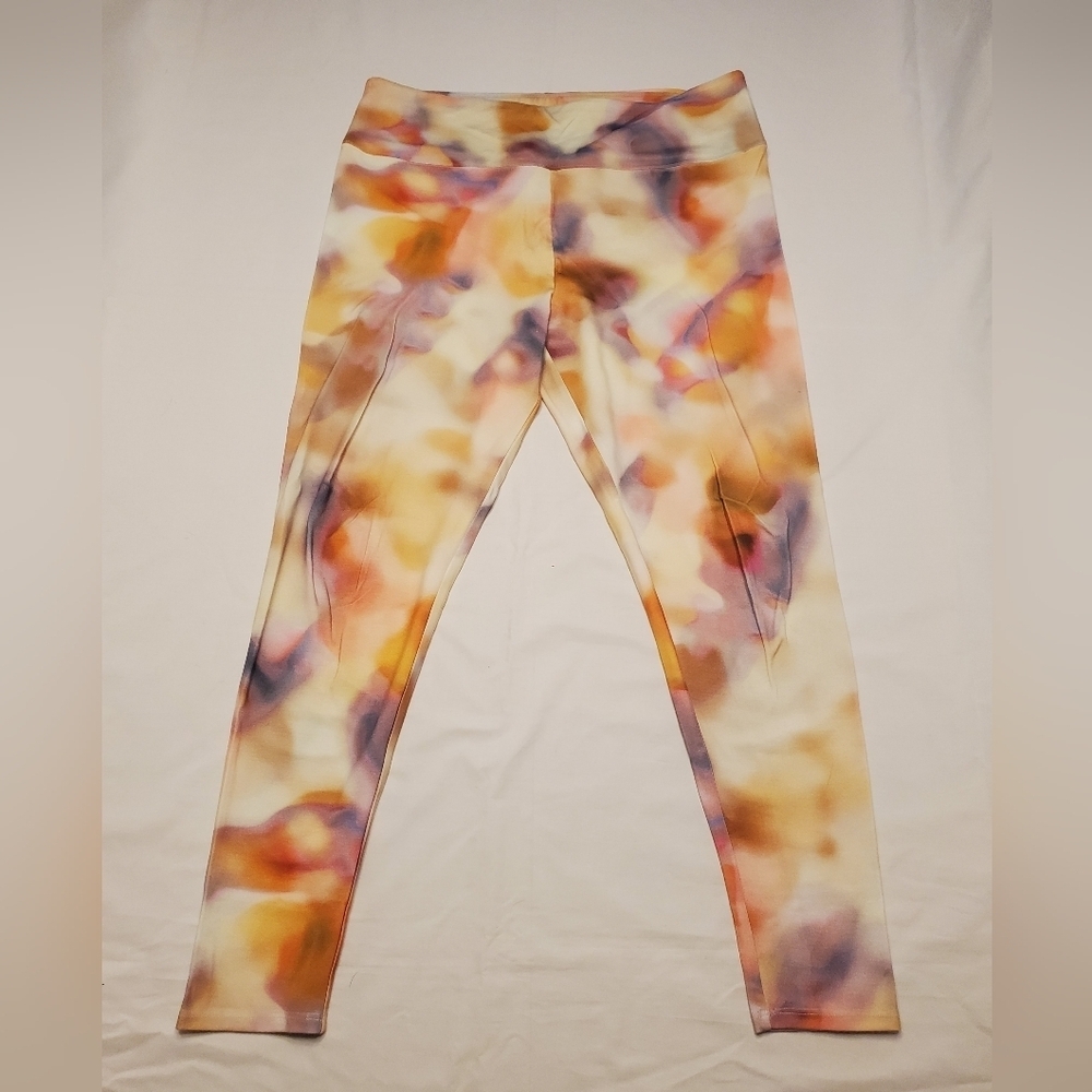 Soft Surroundings Womens High Rise Leggings Sz Large Pastel Multicolor Stretch